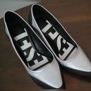 Vintage Diesel Silver Metallic Pumps Size 6